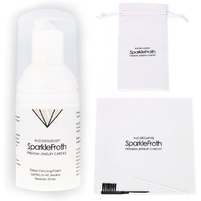 SparkleFroth Jewelry Cleaning Kit: Ultimate Gold & Silver Care with Harmless Foam, Soft Brush, Precision Tweezers, Microfiber Cloth & Travel Pouch - Professional Shine Restoration by WJD Exclusives