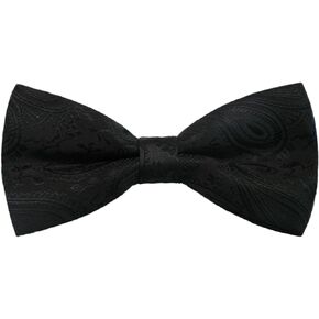 Black Bow Ties for Men, Pre-Tied Adjustable Bow Tie Solid Color Bowties for Men Boys