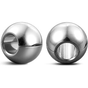 Casvort 2 PCS Hypoallergenic 316 Stainless Steel 00G Bead Ear Weights for Stretched Lobe 10mm Cozy Ear Plugs Gauges for Women or Men Body Piercing Jewelry