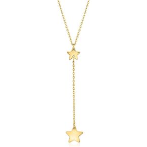RS Pure by Ross-Simons Italian 14kt Yellow Gold Star Y-Necklace. 18 inches