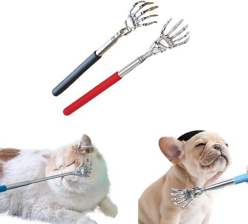 2 Pcs Cat Telescopic Teaser Wand Retractable Scratch Comb Tickle Scratcher Handy Interactive Play Toy for Cats Dogs (Random Color) in Saudi Arabia