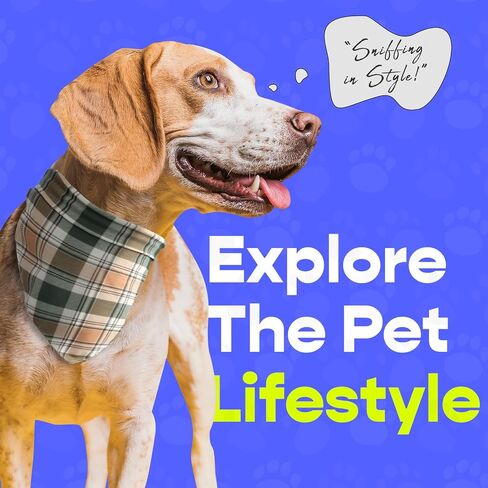 Charcy Dog Bandanas 4 Pack، Fall Dog Bandana Boy Girl لقضاء عطلة عيد الميلاد، وشاح كلب متين قابل للتعديل، تصميم فريد - مثلث مربع ريفي in Saudi Arabia