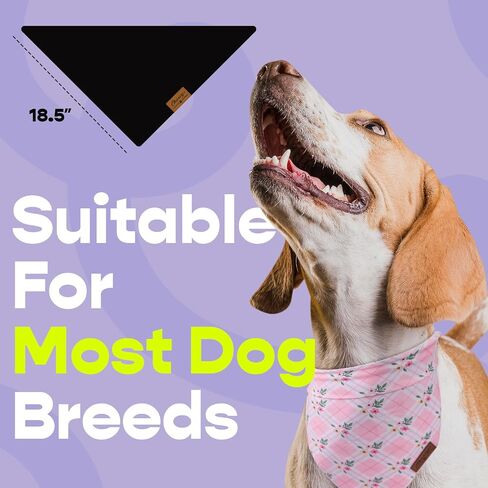 Charcy Dog Bandanas 4 Pack، Fall Dog Bandana Boy Girl لقضاء عطلة عيد الميلاد، وشاح كلب متين قابل للتعديل، تصميم فريد - مثلث مربع ريفي in Saudi Arabia