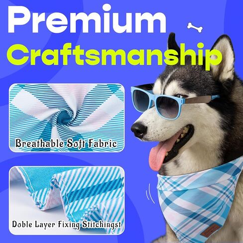 Charcy Dog Bandanas 4 Pack، Fall Dog Bandana Boy Girl لقضاء عطلة عيد الميلاد، وشاح كلب متين قابل للتعديل، تصميم فريد - مثلث مربع ريفي in Saudi Arabia