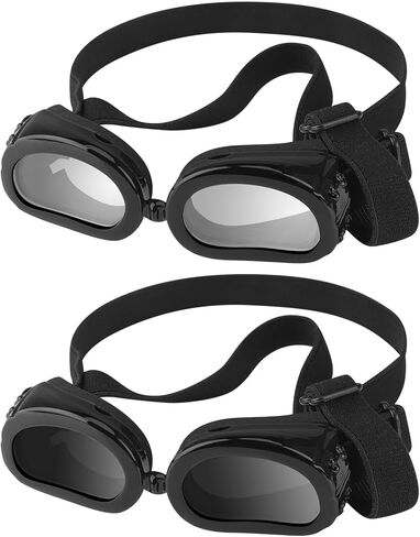 قطعتان من نظارات الكلاب الصغيرة والمتوسطة، نظارات شمسية للكلاب متوسطة السلالة للكلاب المتوسطة نظارات شمسية لركوب الخيل في الهواء الطلق والقيادة نظارات حماية من الأشعة فوق البنفسجية مع أشرطة قابلة للتعديل in Kuwait