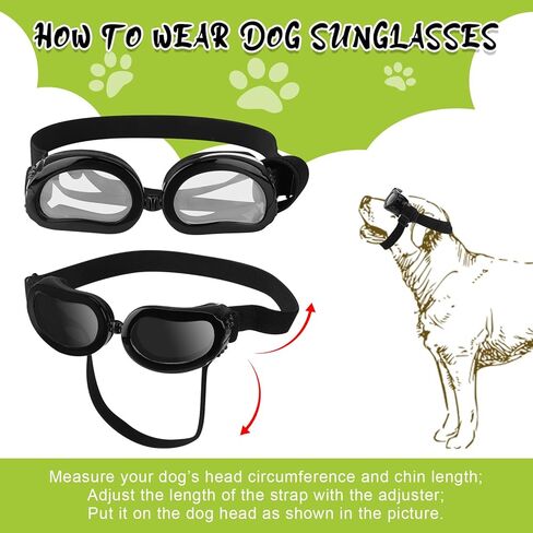 قطعتان من نظارات الكلاب الصغيرة والمتوسطة، نظارات شمسية للكلاب متوسطة السلالة للكلاب المتوسطة نظارات شمسية لركوب الخيل في الهواء الطلق والقيادة نظارات حماية من الأشعة فوق البنفسجية مع أشرطة قابلة للتعديل in Kuwait