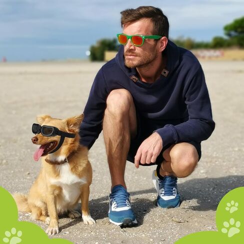 قطعتان من نظارات الكلاب الصغيرة والمتوسطة، نظارات شمسية للكلاب متوسطة السلالة للكلاب المتوسطة نظارات شمسية لركوب الخيل في الهواء الطلق والقيادة نظارات حماية من الأشعة فوق البنفسجية مع أشرطة قابلة للتعديل in Kuwait