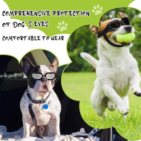 قطعتان من نظارات الكلاب الصغيرة والمتوسطة، نظارات شمسية للكلاب متوسطة السلالة للكلاب المتوسطة نظارات شمسية لركوب الخيل في الهواء الطلق والقيادة نظارات حماية من الأشعة فوق البنفسجية مع أشرطة قابلة للتعديل in Kuwait