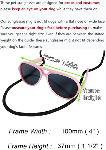 G029 Small Dog Breed up to 15lbs Cat Pet Aviator Sunglasses Glasses (Black) in Saudi Arabia