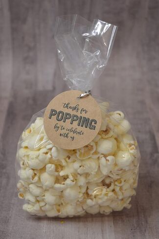 Thanks for Popping by to Celebrate With Us, Favor Tags, Gift Tags, Weddings, Baby Shower, Bridal Shower, Engagement, Party Favors, Popcorn Tags, Gumball, Kraft Brown (30 tags) in Saudi Arabia
