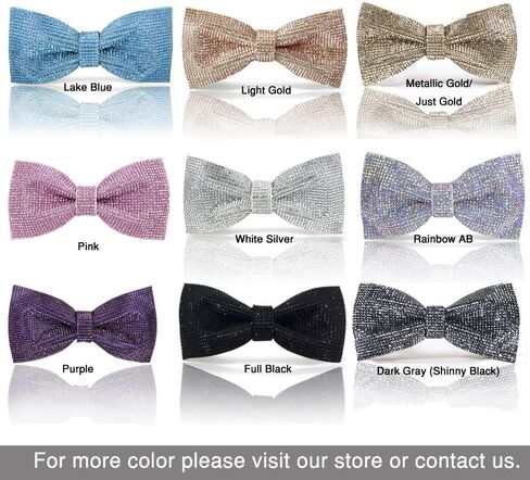 White rhinestones bow tie, White bow tie, Silver bow tie, Silver rhinestones pre tied bow tie, CK Bow Tie in Saudi Arabia