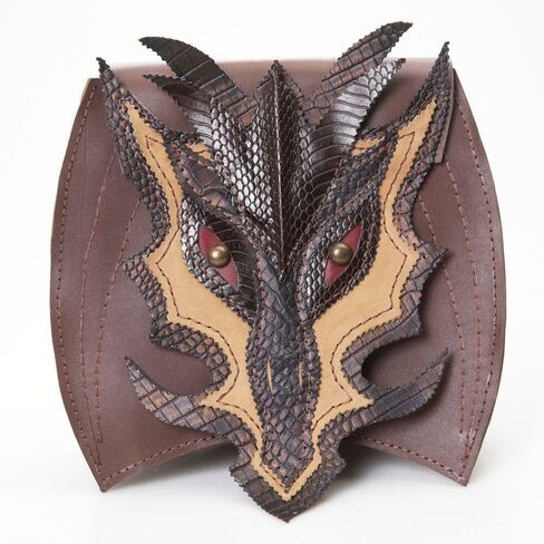 Leather Dragon Messenger Backpack, Leather Goth Backpack for Dragon, Leather Dragon Bag for Renaissance Fair Cosplay Costume, Medieval Age Leather Satchel, Halloween Purse in Saudi Arabia