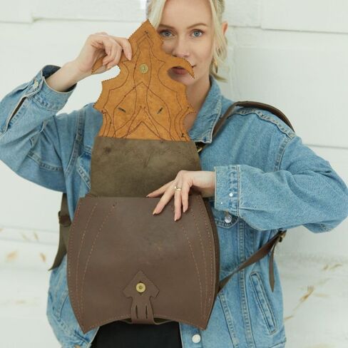 Leather Dragon Messenger Backpack, Leather Goth Backpack for Dragon, Leather Dragon Bag for Renaissance Fair Cosplay Costume, Medieval Age Leather Satchel, Halloween Purse in Saudi Arabia