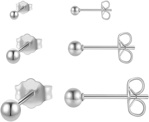 HandmadBall Stud Earrings Set for Multiple Piercings,Minimalist 2mm 3mm 4mm Ball Earrings for Helix Tragus Cartilage Piercing for Women Girls Hypoallergenic (2mm/3mm/4mm Ball, Gold Color) in Saudi Arabia