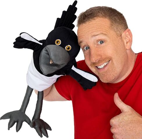 Steve and Maggie Plush Toy, Soft Magpie Plush Toy, Bird Hand Puppet, Bird Puppet, Educational Bird Toys, Sensory Toys, Animal Puppet for Kids (Big) in Saudi Arabia