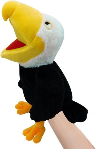 Puppets Parrot Hand Puppet,13.8" Animal Puppets Hand Puppets Bird Stuffed Animal Hand Puppets for Kids with Movable Mouth,Puppet Plush Multi-Color Toys Bird Puppet Role Play Teaching(Red) in Saudi Arabia