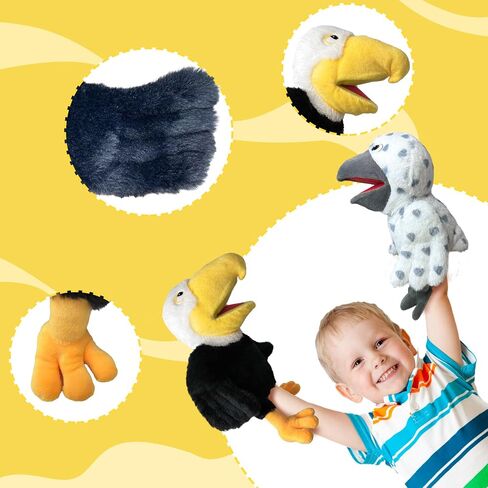 Puppets Parrot Hand Puppet,13.8" Animal Puppets Hand Puppets Bird Stuffed Animal Hand Puppets for Kids with Movable Mouth,Puppet Plush Multi-Color Toys Bird Puppet Role Play Teaching(Red) in Saudi Arabia
