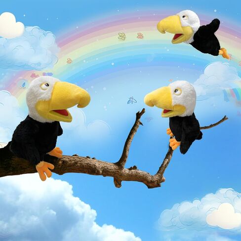 Puppets Parrot Hand Puppet,13.8" Animal Puppets Hand Puppets Bird Stuffed Animal Hand Puppets for Kids with Movable Mouth,Puppet Plush Multi-Color Toys Bird Puppet Role Play Teaching(Red) in Saudi Arabia
