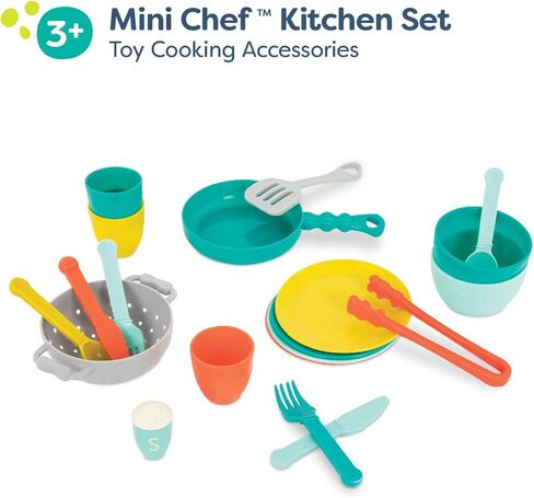 B. toys – Play Kitchen Accessories – Cookware, Dishes, Utensils – 33-Piece Play Set for Kids – Pretend Play Toys – 3 Years + – Mini Chef Kitchen Set in Saudi Arabia
