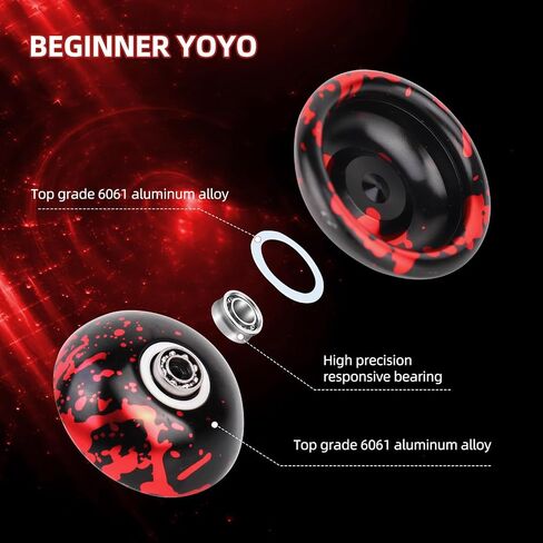 Responsive Yoyo for Kids,Aluminum Alloy Metal Yoyo Ball for Beginners and Professional Players+Yoyo Bag+ 5 Yoyo Strings in Saudi Arabia