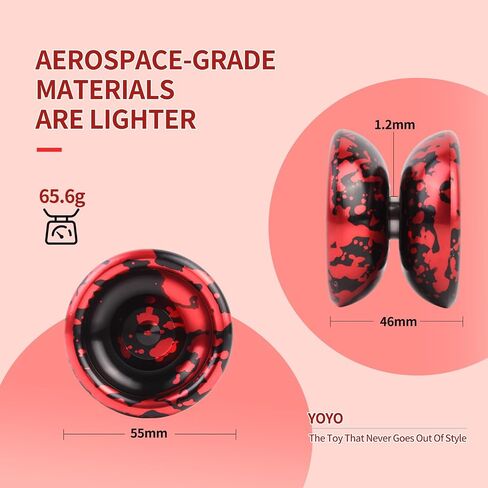 Responsive Yoyo for Kids,Aluminum Alloy Metal Yoyo Ball for Beginners and Professional Players+Yoyo Bag+ 5 Yoyo Strings in Saudi Arabia