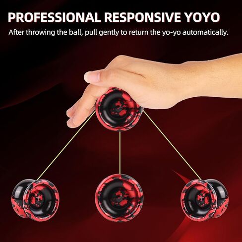 Responsive Yoyo for Kids,Aluminum Alloy Metal Yoyo Ball for Beginners and Professional Players+Yoyo Bag+ 5 Yoyo Strings in Saudi Arabia