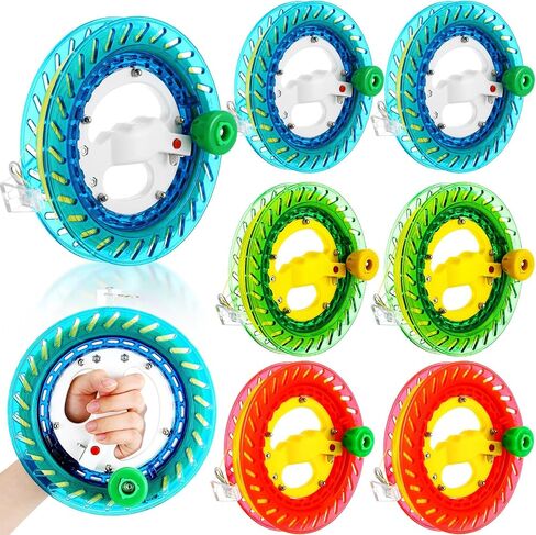 6 Pcs 8 Inches Kite String Reel Winder Kite String with Reel Kite Line Winder with 984 Feet Line and Safety Lock Winding Reel Grip Wheel Handle Kite String Spool Kite Flying Accessories in Saudi Arabia