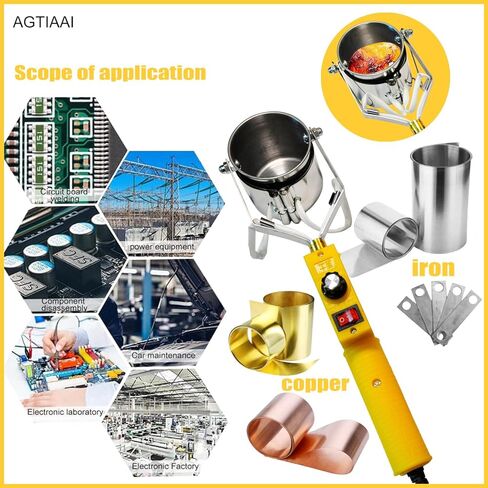 وعاء ذوبان الرصاص لمجموعة قوالب الصيد، بوتقات لصهر المعادن، 110 فولت/500 وات، قوالب الرصاص لوعاء ذوبان القصدير بيوتر لأوزان الصيد، قلادة معدنية مع نطاق درجة حرارة 100-450 درجة مئوية (أخضر) in Kuwait