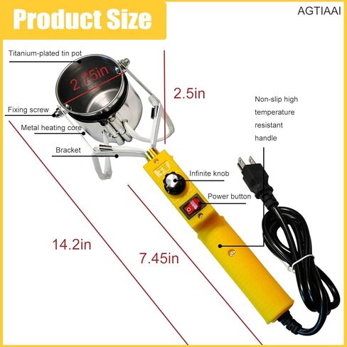 وعاء ذوبان الرصاص لمجموعة قوالب الصيد، بوتقات لصهر المعادن، 110 فولت/500 وات، قوالب الرصاص لوعاء ذوبان القصدير بيوتر لأوزان الصيد، قلادة معدنية مع نطاق درجة حرارة 100-450 درجة مئوية (أخضر) in Kuwait