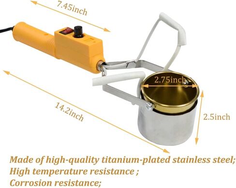 وعاء صهر الرصاص المحمول لقوالب وزن الصيد، 110 فولت/350 وات وعاء صهر القصدير الكهربائي مع نطاق درجة الحرارة 100-450 درجة مئوية in Kuwait