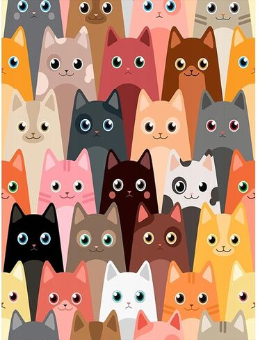 DIY Cat Diamond Art Kits with Round Diamond, 5D Diamond Painting Kits for Adults, Cat Family Diamond Painting Full Drill Round Rhinestone for Home Wall Decor 11.8X15.7inch in Saudi Arabia