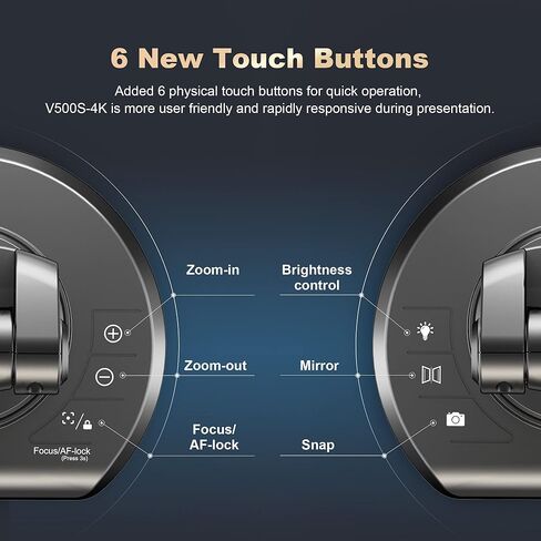 كاميرا مستندات صور بدقة 4K فائقة الدقة - تركيز تلقائي، إضاءة LED مثالية للتعلم عن بعد وعقد مؤتمرات الويب عبر Windows وMAC وChromebook المتوافقة in Kuwait