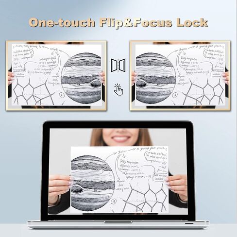 كاميرا مستندات صور بدقة 4K فائقة الدقة - تركيز تلقائي، إضاءة LED مثالية للتعلم عن بعد وعقد مؤتمرات الويب عبر Windows وMAC وChromebook المتوافقة in Kuwait