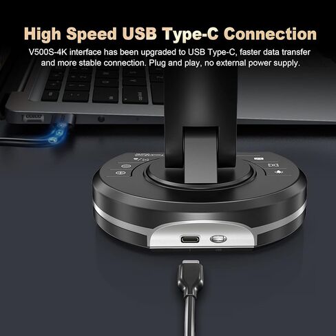 كاميرا مستندات صور بدقة 4K فائقة الدقة - تركيز تلقائي، إضاءة LED مثالية للتعلم عن بعد وعقد مؤتمرات الويب عبر Windows وMAC وChromebook المتوافقة in Kuwait