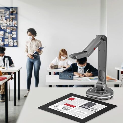 كاميرا مستندات صور بدقة 4K فائقة الدقة - تركيز تلقائي، إضاءة LED مثالية للتعلم عن بعد وعقد مؤتمرات الويب عبر Windows وMAC وChromebook المتوافقة in Kuwait