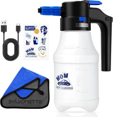 سيارة كهربائية رغوة البخاخ 1.5L يده رغوة بطارية قابلة للشحن تعمل بالطاقة رغوة مدفع لغسل سيارة سيارة بخاخ لاسلكي in Kuwait