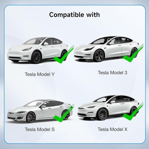شاحن تسلا محمول بطول 25 قدم (8 أمبير/40 أمبير) - يمكنه التحكم في مستوى منفذ الشحن 1 ومستوى 2 شاحن تسلا EV مع مقابس NEMA المزدوجة (NEMA 5-15 و14-50) - متوافق مع جميع طرازات Tesla X/Y/3/S in Kuwait