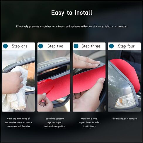 2 PCS Car Mirror Rain Visor Guard, Carbon Fiber Side Mirror Rain Visor Eyebrow, Waterproof Side Rear View Mirror Protecter, Universal Exterior Accessories Fits Most Vehicles (Carbon Fiber 1) in Saudi Arabia