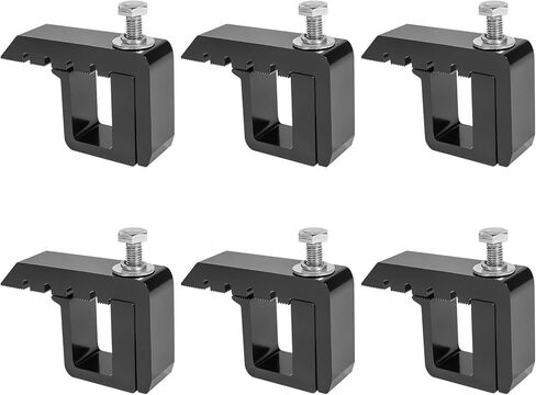 AA-Racks P-AC-10 مشابك تثبيت من الألومنيوم غطاء الشاحنة العلوي لشاحنات Ford Super Duty F-250 F-350، مجموعة من 6 - أسود in Kuwait