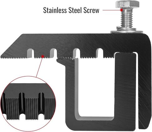 AA-Racks P-AC-10 مشابك تثبيت من الألومنيوم غطاء الشاحنة العلوي لشاحنات Ford Super Duty F-250 F-350، مجموعة من 6 - أسود in Kuwait