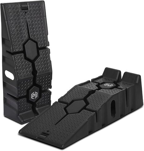 M-AUTO Vehicle Ramp Set of 2 Universal Drive-On 2-Stage Incline Ramps, 2.5 Ton (5000 lb) Lifting Capacity, Nestable & Portable Auto Service Ramp in Saudi Arabia