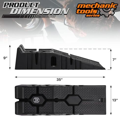 M-AUTO Vehicle Ramp Set of 2 Universal Drive-On 2-Stage Incline Ramps, 2.5 Ton (5000 lb) Lifting Capacity, Nestable & Portable Auto Service Ramp in Saudi Arabia