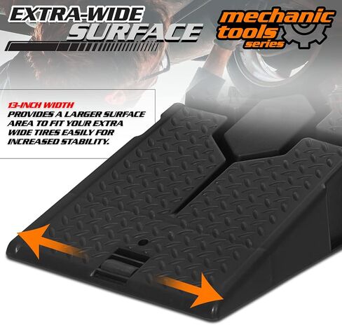 M-AUTO Vehicle Ramp Set of 2 Universal Drive-On 2-Stage Incline Ramps, 2.5 Ton (5000 lb) Lifting Capacity, Nestable & Portable Auto Service Ramp in Saudi Arabia