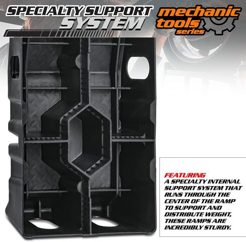 M-AUTO Vehicle Ramp Set of 2 Universal Drive-On 2-Stage Incline Ramps, 2.5 Ton (5000 lb) Lifting Capacity, Nestable & Portable Auto Service Ramp in Saudi Arabia