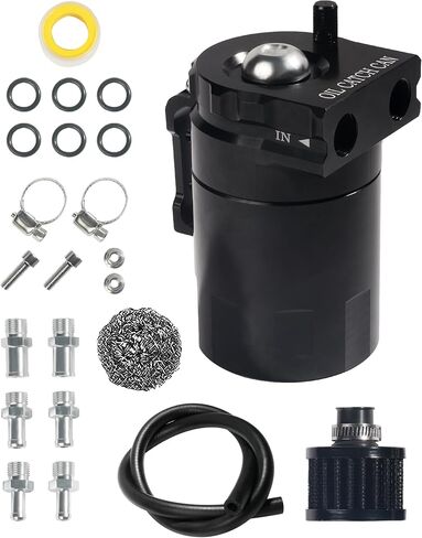 Aluminum Oil Catch Can,Oil Separator Catch Can,300ml Oil Catch Can Tank Kit,Universal Oil Catch Can Tank Polish Baffled Reservoir,Oil Separator Catch Can With Hose Kit for Car Truck Engine in Saudi Arabia