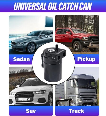 Aluminum Oil Catch Can,Oil Separator Catch Can,300ml Oil Catch Can Tank Kit,Universal Oil Catch Can Tank Polish Baffled Reservoir,Oil Separator Catch Can With Hose Kit for Car Truck Engine in Saudi Arabia