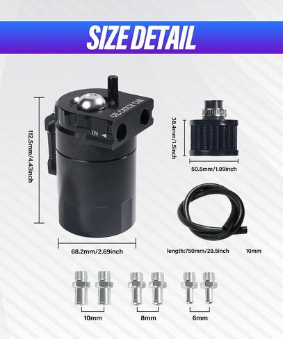 Aluminum Oil Catch Can,Oil Separator Catch Can,300ml Oil Catch Can Tank Kit,Universal Oil Catch Can Tank Polish Baffled Reservoir,Oil Separator Catch Can With Hose Kit for Car Truck Engine in Saudi Arabia