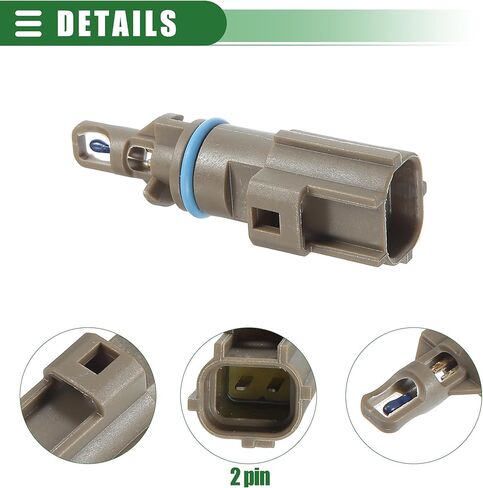 حساس درجة حرارة مدخل الهواء من موتفورتي، حساس درجة حرارة شحن الهواء، لسيارة فورد برونكو 2021، بلاستيك، رقم DS7Z-12A697-A، بني in Kuwait