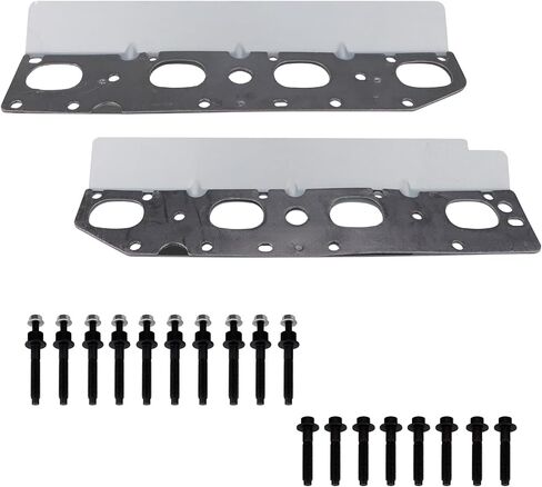 مجموعة أدوات حشية مشعب العادم 57073 مع مسامير ومسامير متوافقة مع محركات 5.7 لتر V8 2009-2020 دودج رام 1500 2500 3500 جيب تشارجر جراند شيروكي (يسار كامل + يمين) in Kuwait