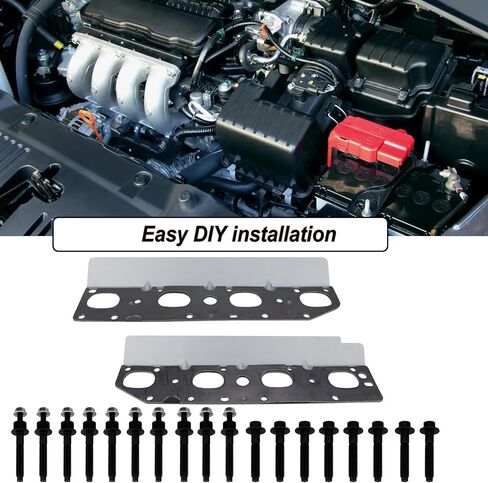 مجموعة أدوات حشية مشعب العادم 57073 مع مسامير ومسامير متوافقة مع محركات 5.7 لتر V8 2009-2020 دودج رام 1500 2500 3500 جيب تشارجر جراند شيروكي (يسار كامل + يمين) in Kuwait